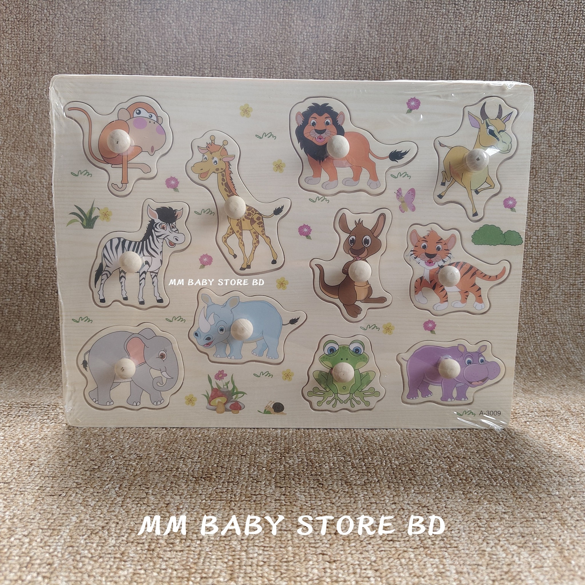Wooden Knob Puzzle: Animal Kingdom