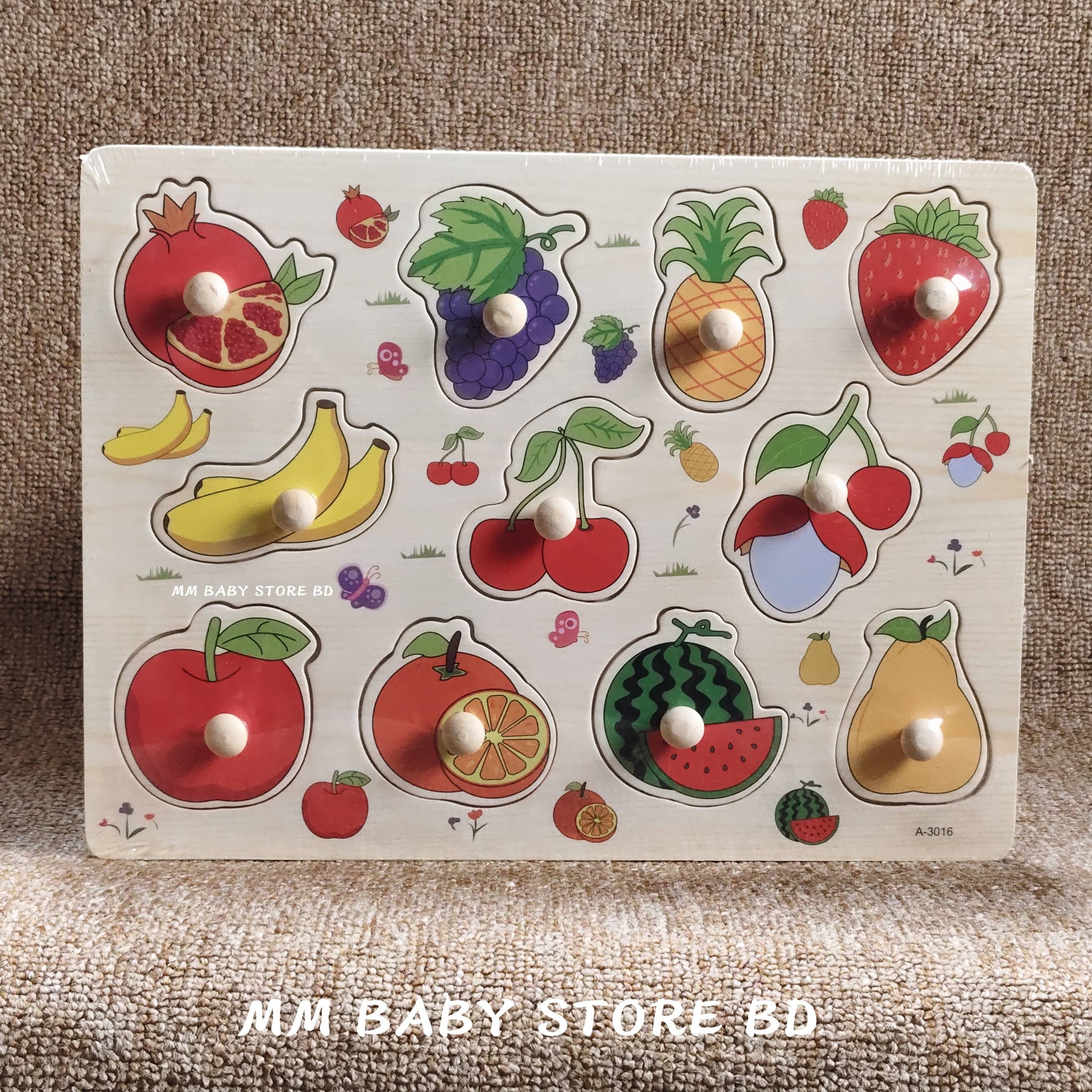 Wooden Fruit Knob Puzzle