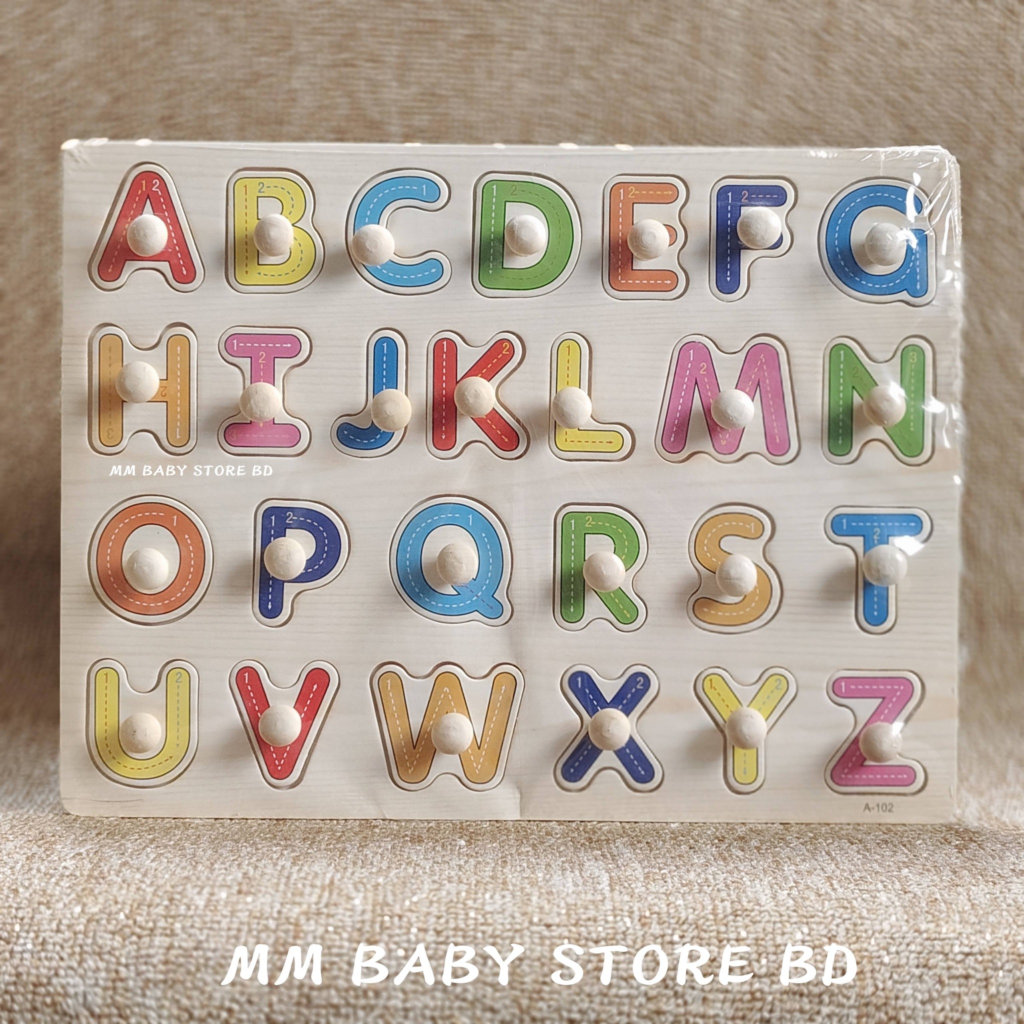 Wooden English Alphabet Knob Puzzle