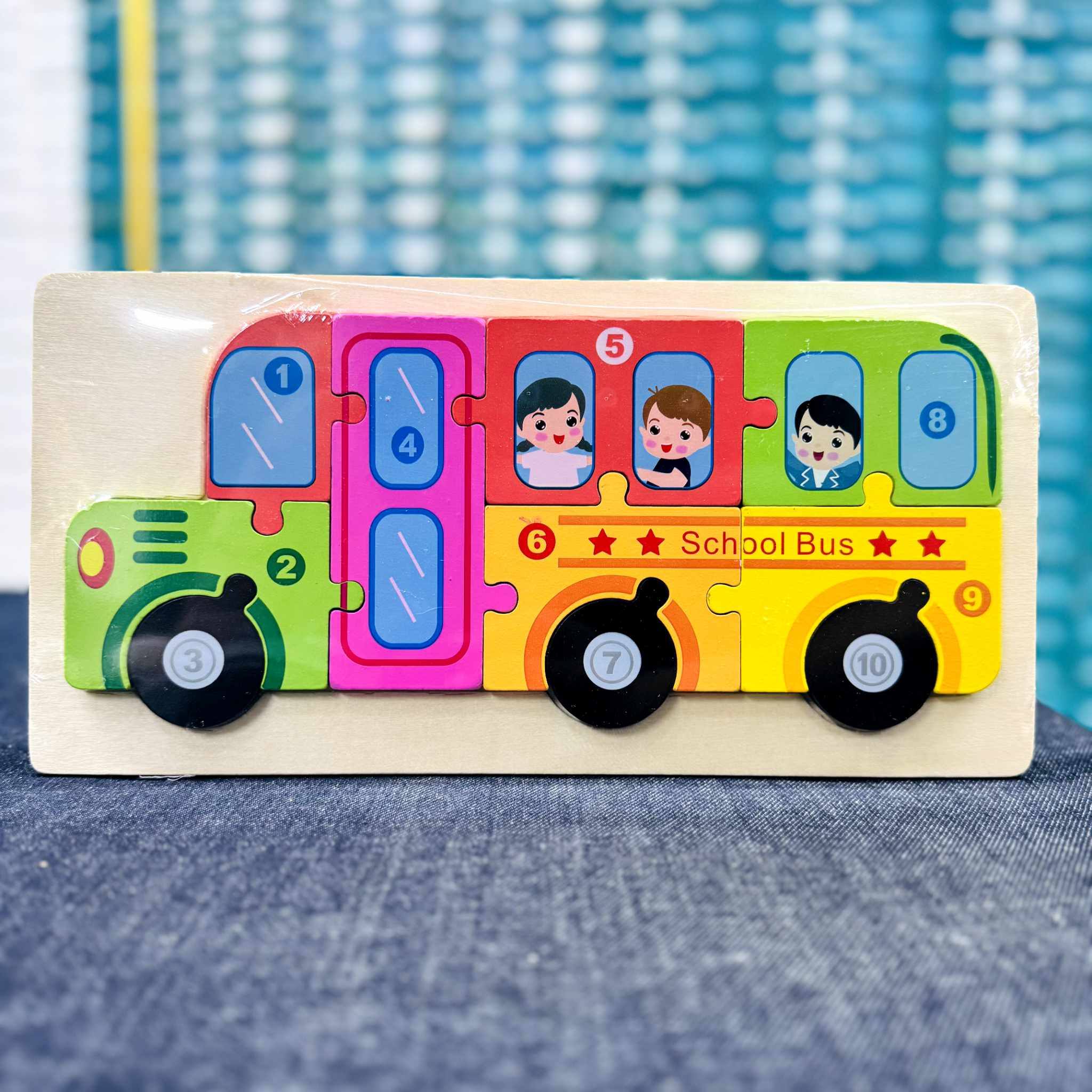 Wooden School Bus Number Puzzle