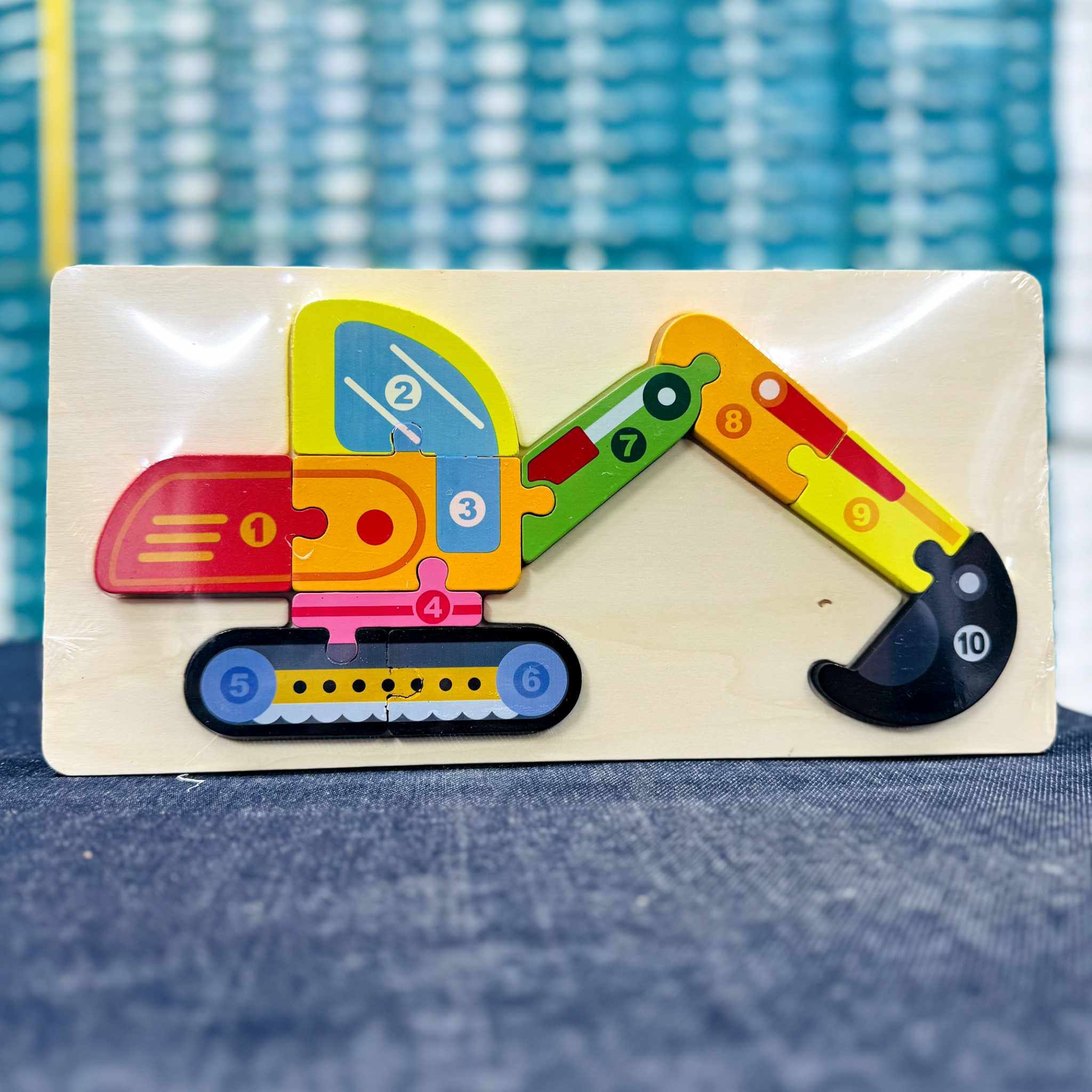 Wooden Excavator Number Puzzle